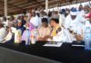 The three candidates at the event.
