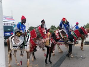 Colourful display of horses in full regalia on Thursday during the events marking the World tourism day in Yola.