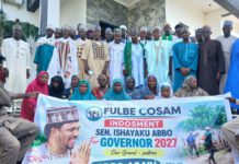 A group picture of the Ardo's and the Abbo's campaign directorate alongside the running mate taken after the endorsement meeting on Friday in Yola.