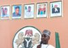 The chairman alongside other critical stakeholders making a point marking activities for the celebration of 100 days in power.