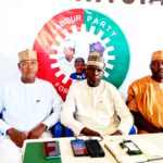 From left to right: The DG Abbo guber campaign organization, Hon Abubakar Usman Damare, the chairman of LP, Theman Jonah and the Secretary of the party, Kamaludden Jibrilla Aliyu, during the reconciliation meeting at the party secretary on Saturday in Yola.